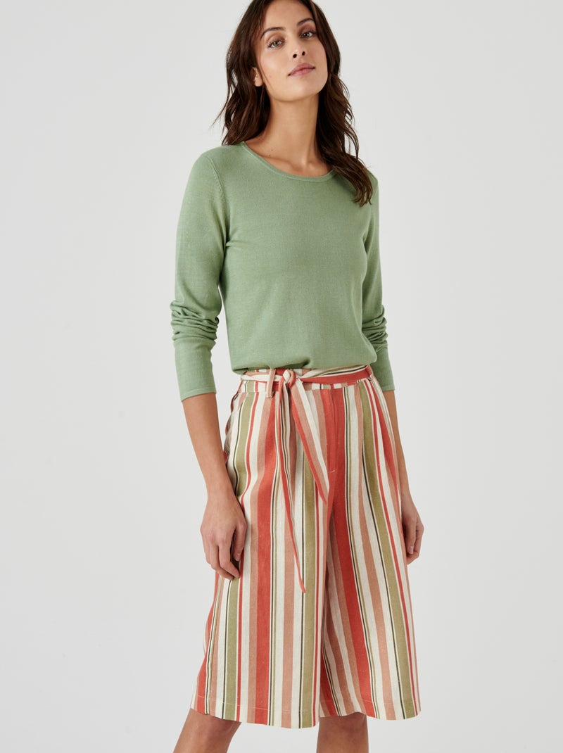 Pull fluide uni ou fleuri - Damart Vert - Kiabi
