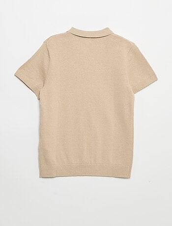 Pull forme polo à manches courtes