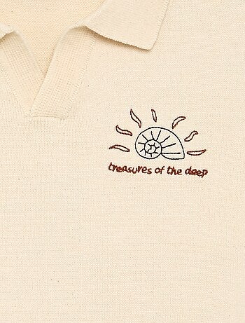 Pull forme polo à manches courtes