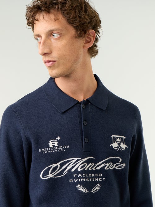 Pull forme polo avec imprimé - Kiabi Pull forme polo avec imprimé - Kiabi