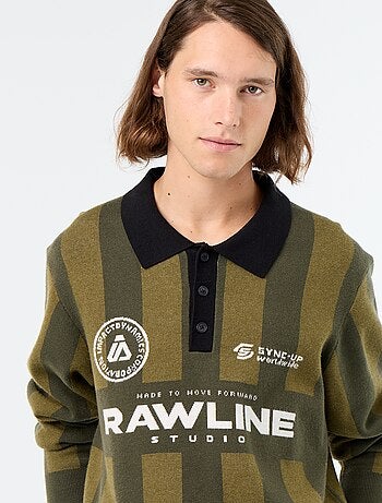 Pull forme polo avec imprimé