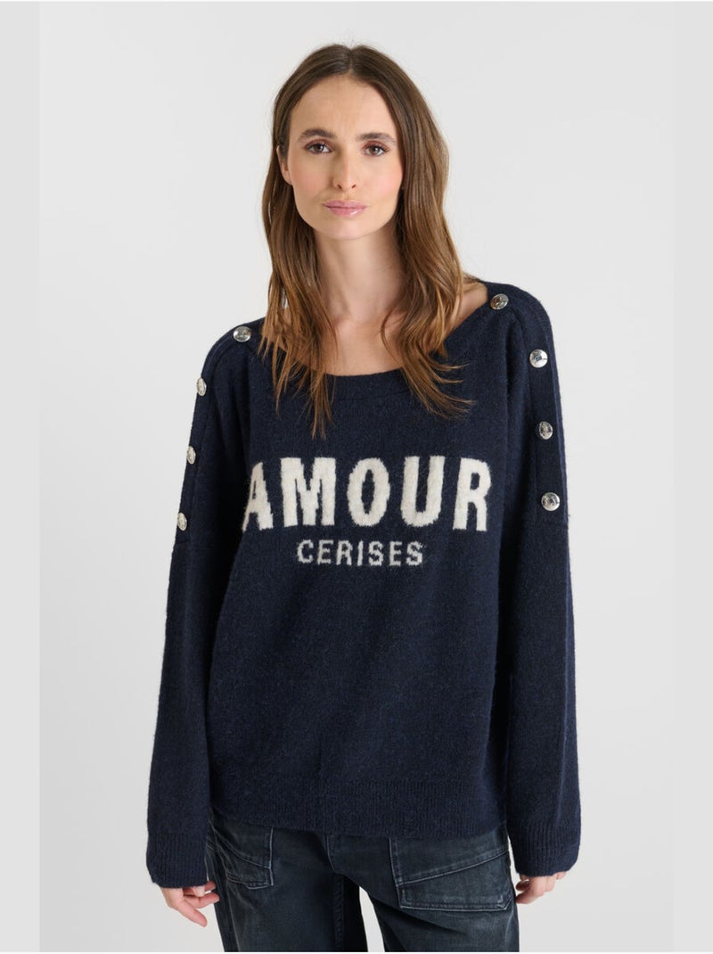 Pull GALLI 'Le Temps Des Cerises' Bleu - Kiabi
