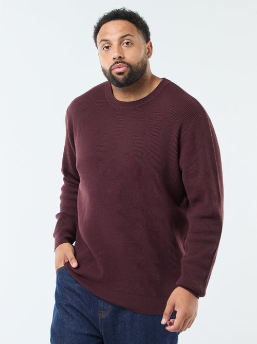 Pull gaufrée en maille stretch - Kiabi