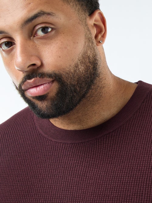 Pull gaufrée en maille stretch - Kiabi