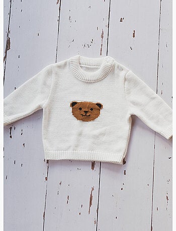 Pull grand bébé en coton - ourson