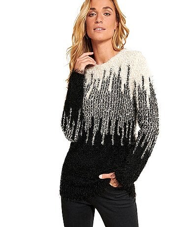 Pull graphique maille poilue - Damart
