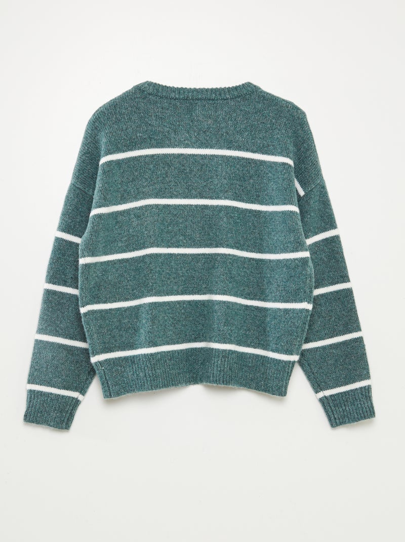 Pull grosse jauge col rond Vert - Kiabi
