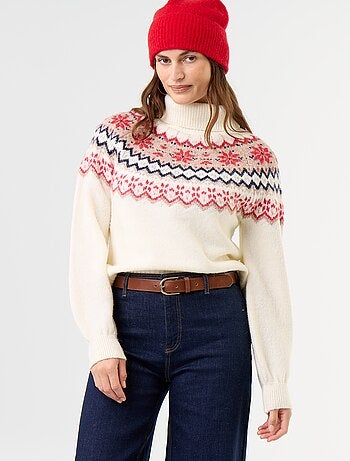 Pull grosse jauge jacquard