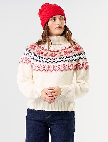 Pull grosse jauge jacquard