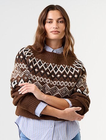 Pull grosse jauge jacquard 'Noël'