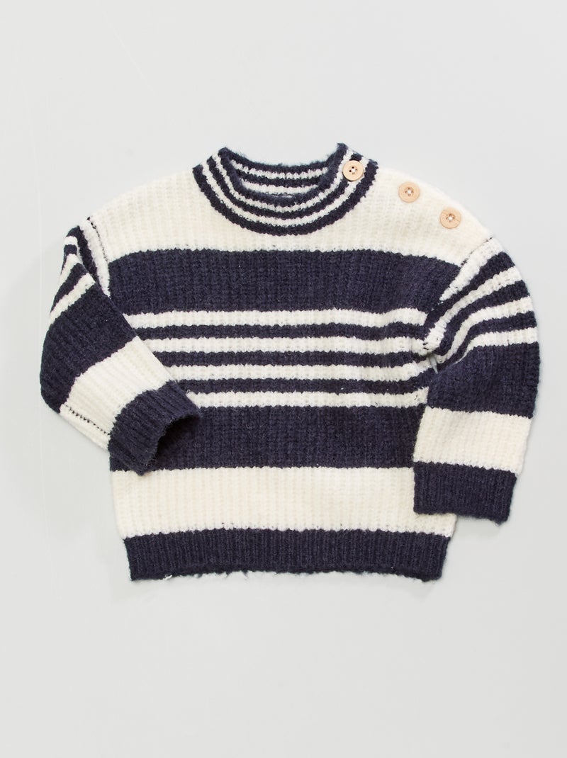 Pull grosse maille BLEU - Kiabi