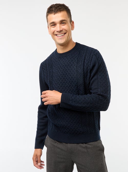 Pull grosse torsade uni - Kiabi