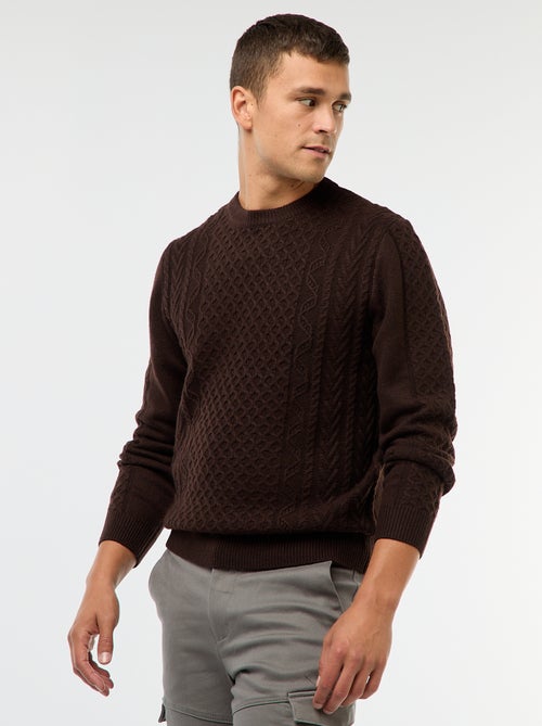 Pull grosse torsade uni - Kiabi