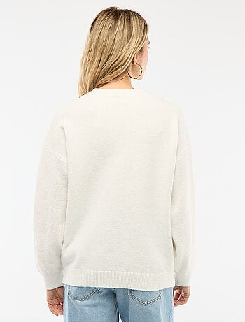 Pull grossesse chaud brodé à fleurs