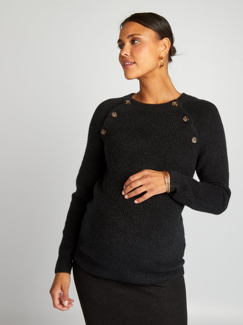 Pull grossesse et allaitement noir - Kiabi