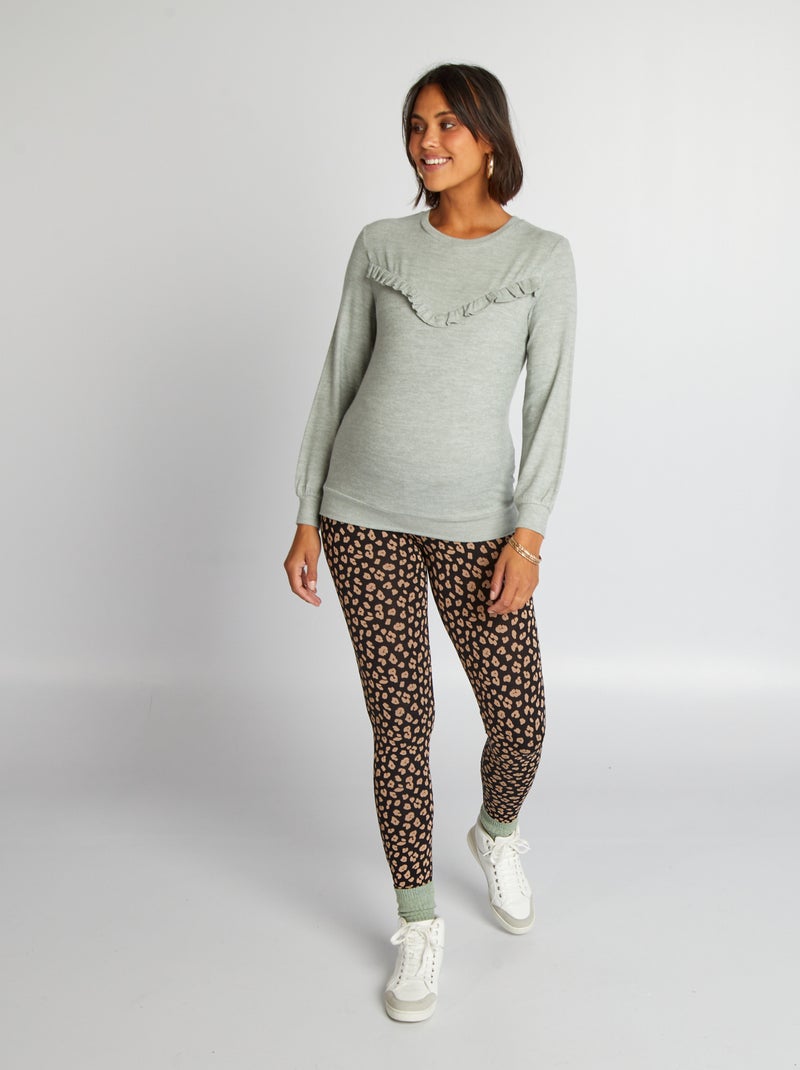 Pull grossesse et allaitement Vert - Kiabi