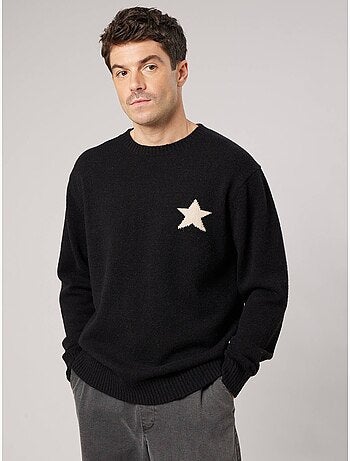 Pull homme avec étoile contrastée 'deeluxe'