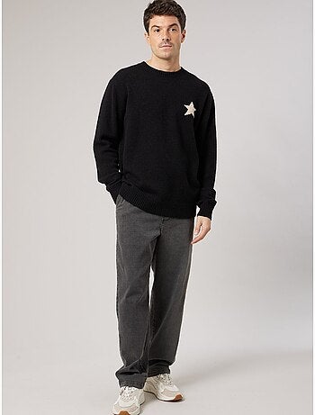 Pull homme avec étoile contrastée 'deeluxe'