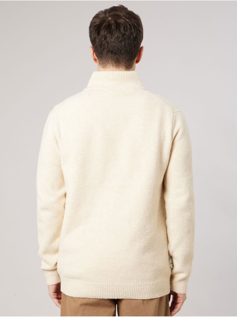 Pull homme col camionneur 'deeluxe' Blanc - Kiabi