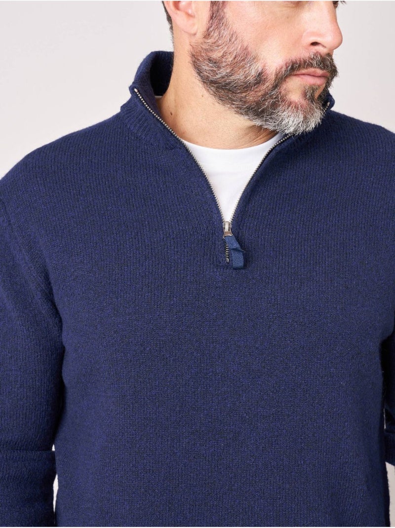 Pull homme col camionneur  'Deeluxe' Bleu marine - Kiabi