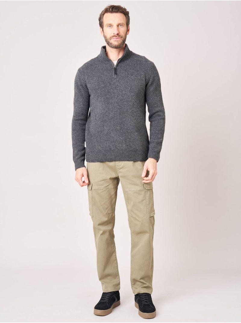Pull homme col camionneur 'deeluxe' gris anthracite - Kiabi