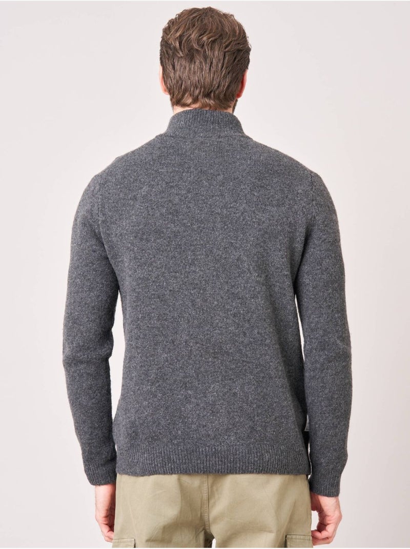 Pull homme col camionneur 'deeluxe' gris anthracite - Kiabi