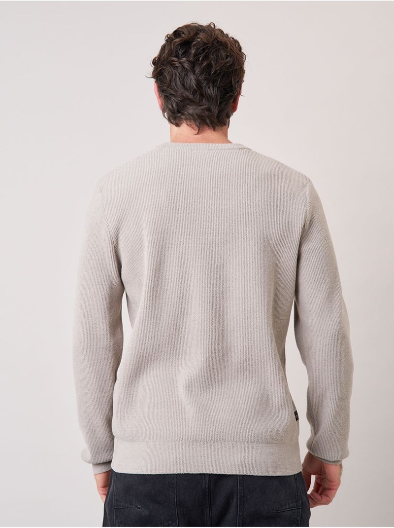 Pull homme col montant poche zippée 'deeluxe' Craie - Kiabi
