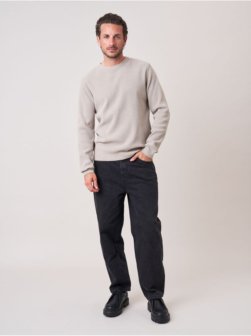 Pull homme col rond poche zippée 'deeluxe' Craie - Kiabi