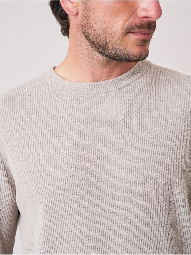 Pull homme col rond poche zippée 'deeluxe' Craie - Kiabi