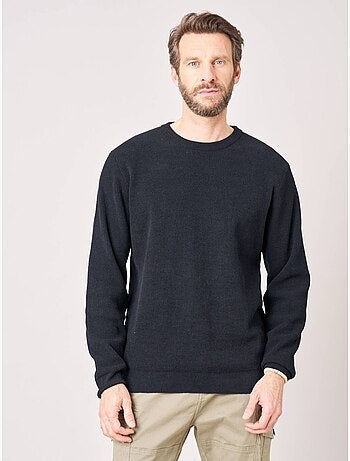 Pull homme col rond poche zippée 'deeluxe'