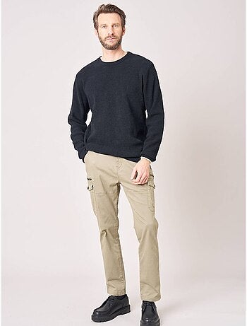 Pull homme col rond poche zippée 'deeluxe'