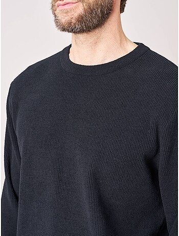 Pull homme col rond poche zippée 'deeluxe'