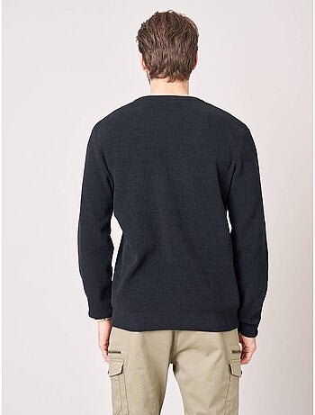 Pull homme col rond poche zippée 'deeluxe'