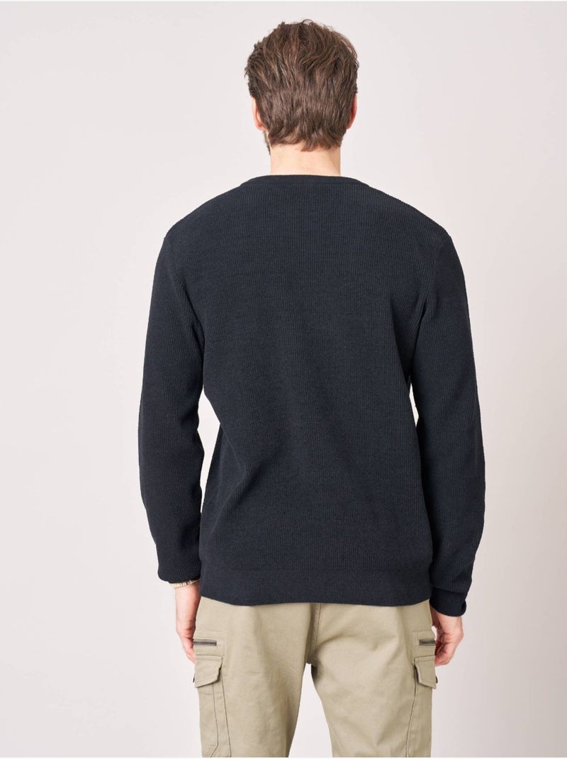 Pull homme col rond poche zippée 'deeluxe' Noir - Kiabi