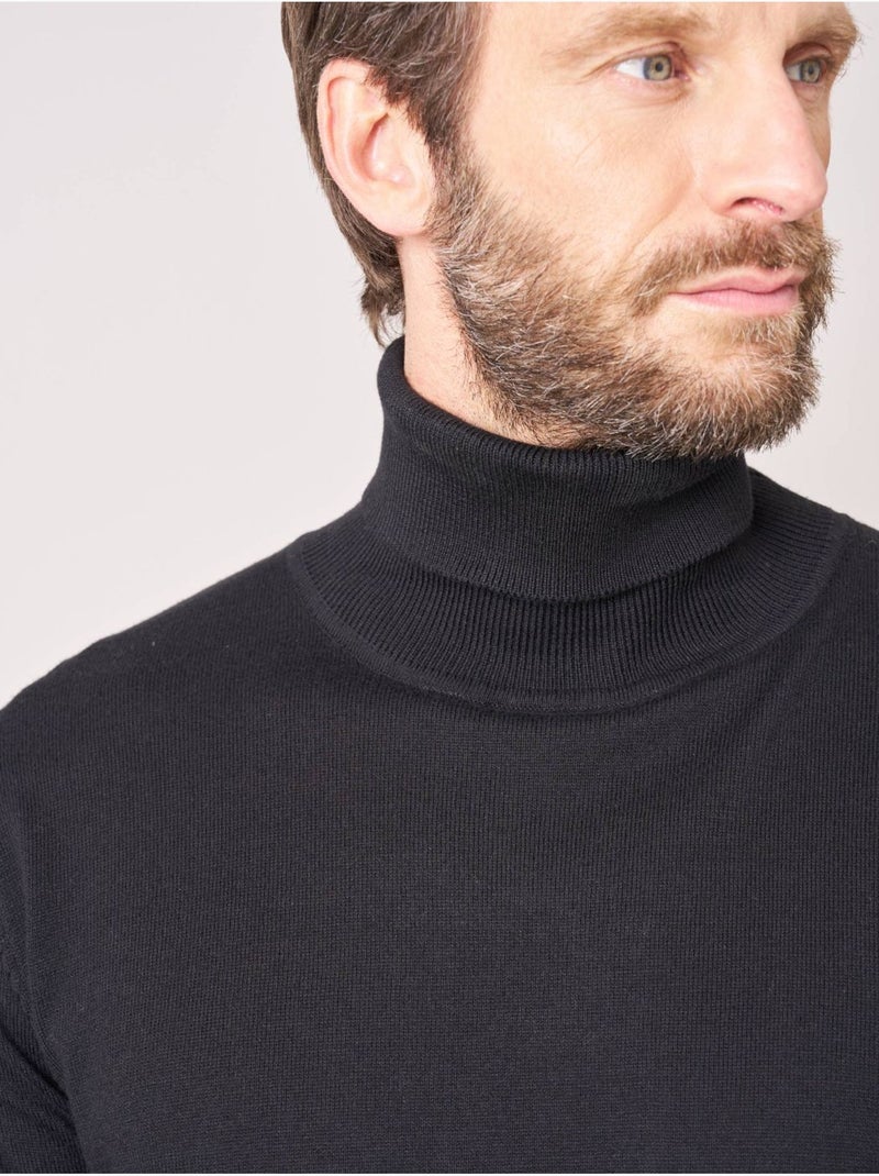 Pull homme col roulé  'Deeluxe' Noir - Kiabi