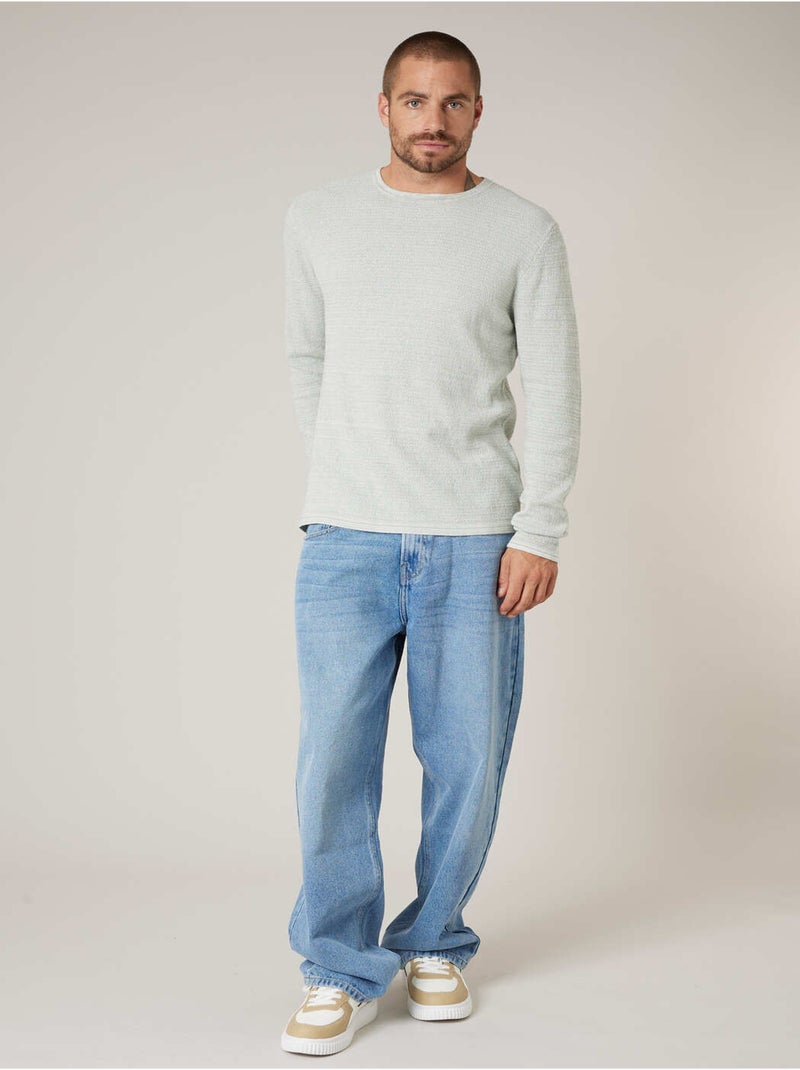 Pull homme en 100% coton 'Deeluxe' Vert tilleul - Kiabi
