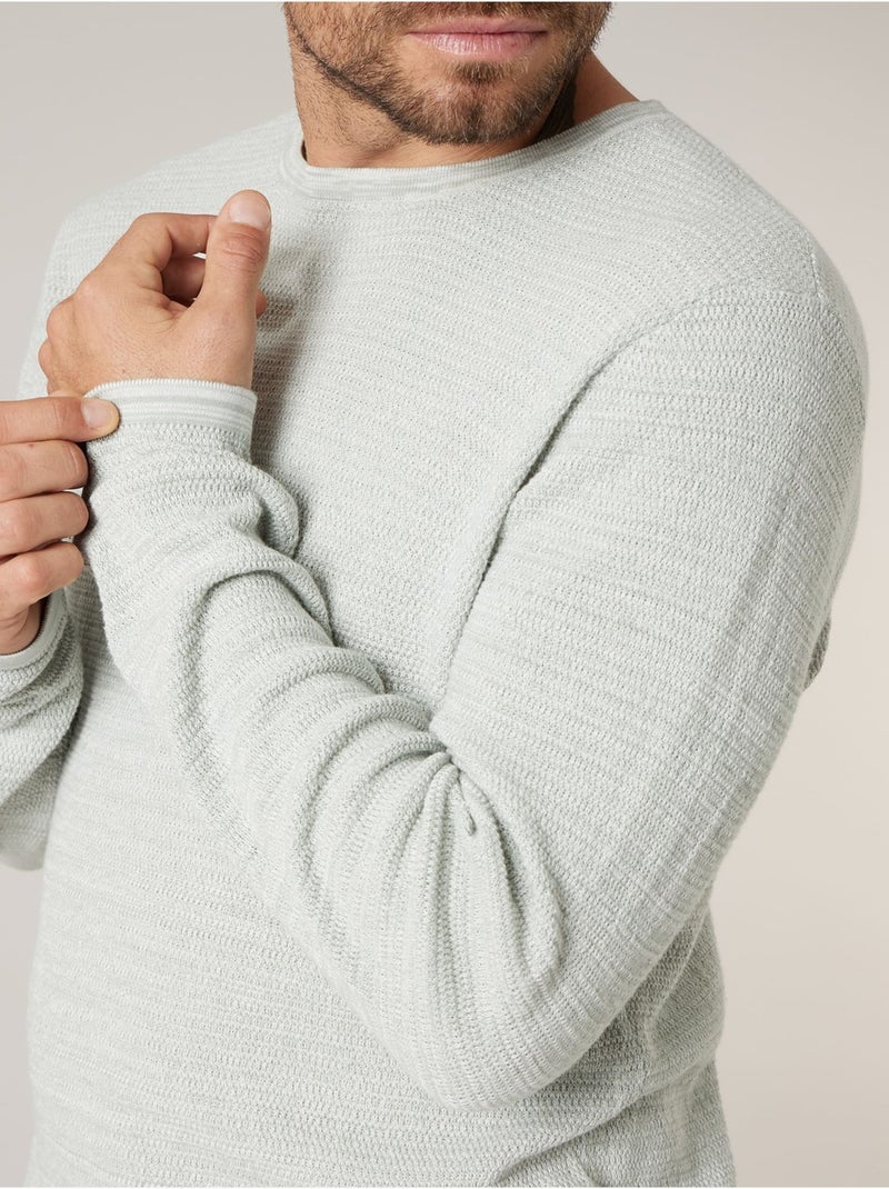 Pull homme en 100% coton 'Deeluxe' Vert tilleul - Kiabi