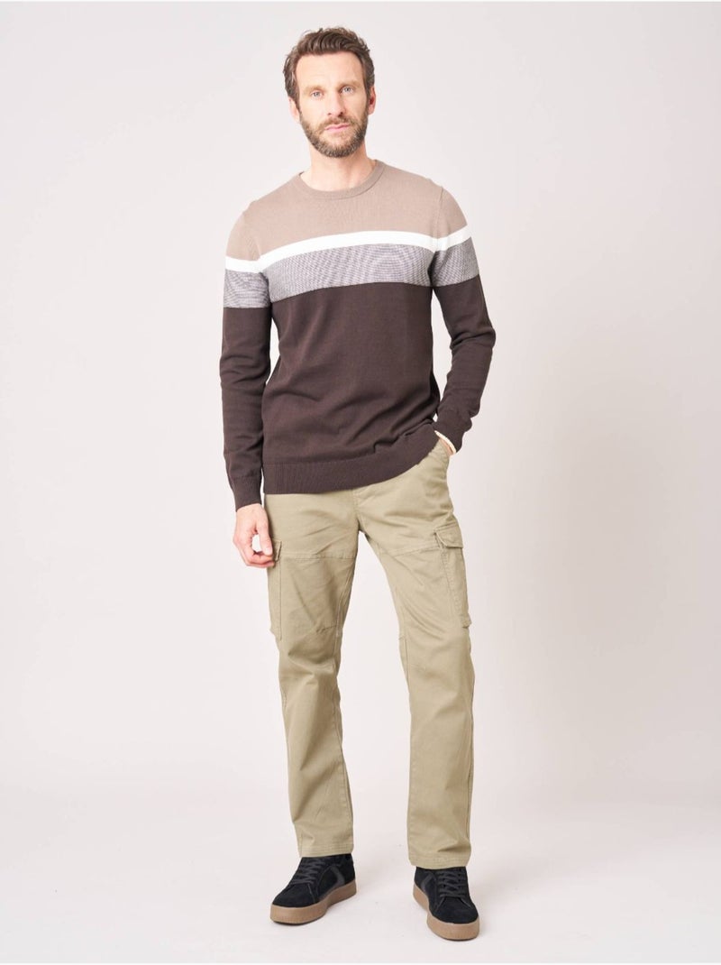 Pull homme en coton 'deeluxe' Beige - Kiabi