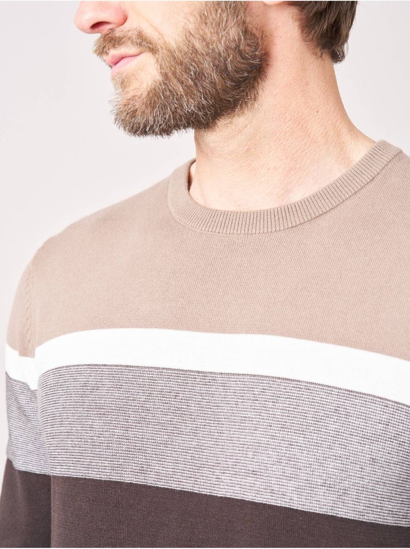 Pull homme en coton 'deeluxe' Beige - Kiabi