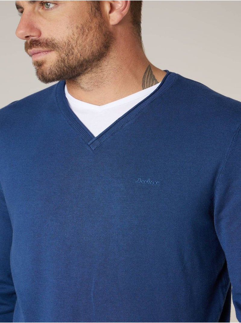 Pull homme en maille fine
 'Deeluxe' Bleu foncé - Kiabi