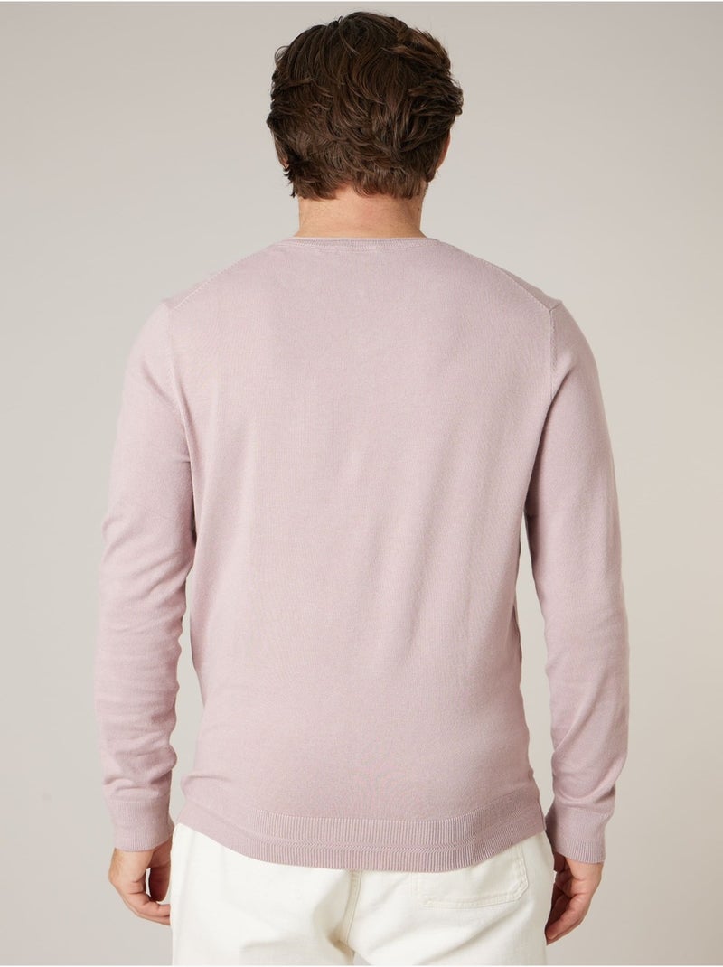 Pull homme en maille fine
 'Deeluxe' Rose clair - Kiabi