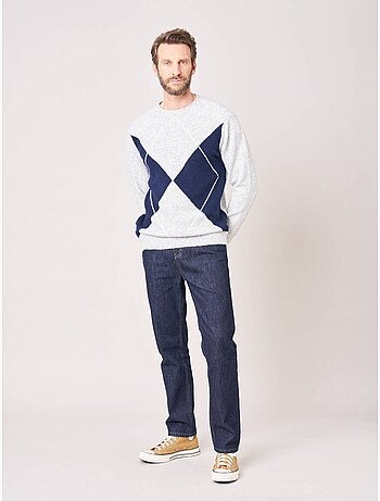 Pull homme motif losanges maille douce 'deeluxe'