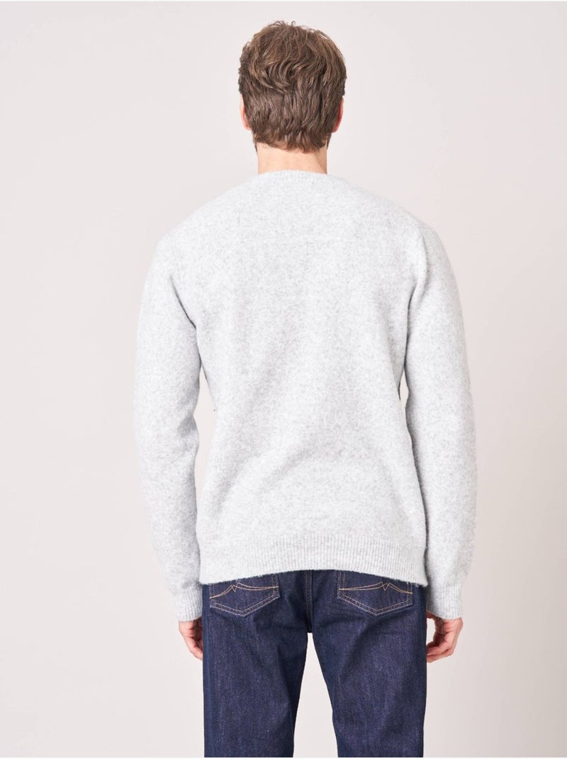 Pull homme motif losanges maille douce 'deeluxe' Gris clair - Kiabi