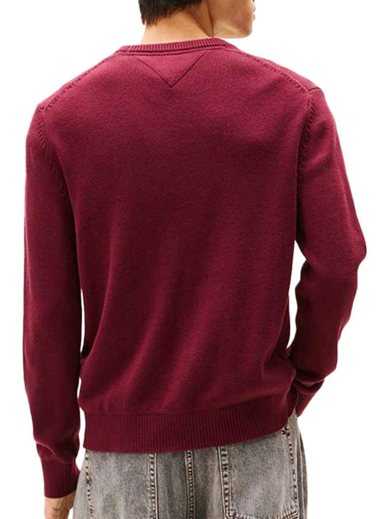Pull  Homme Tommy Hilfiger Slims Bordeaux - Kiabi