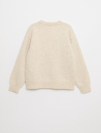 Pull imitation lainage avec broderies 'cerises'