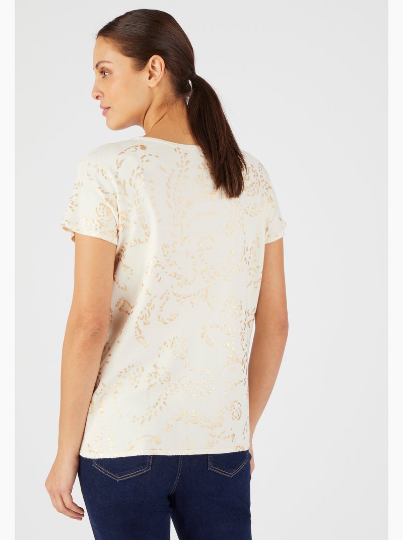 Pull impression brillante - Damart Beige - Kiabi