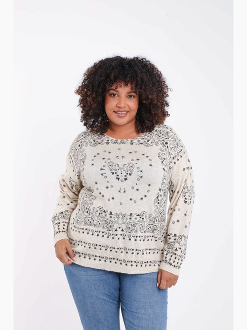 Pull imprimé bandana PAPRIKA - Kiabi