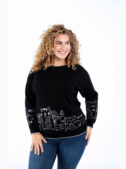 Pull imprimé chats PAPRIKA - Kiabi