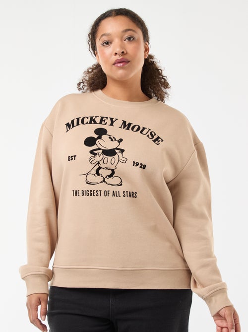 Pull imprimé 'Disney' 'Mickey' en coton uni - Kiabi