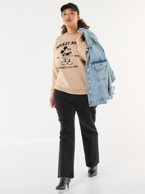 Pull imprimé 'Disney' 'Mickey' en coton uni - Kiabi